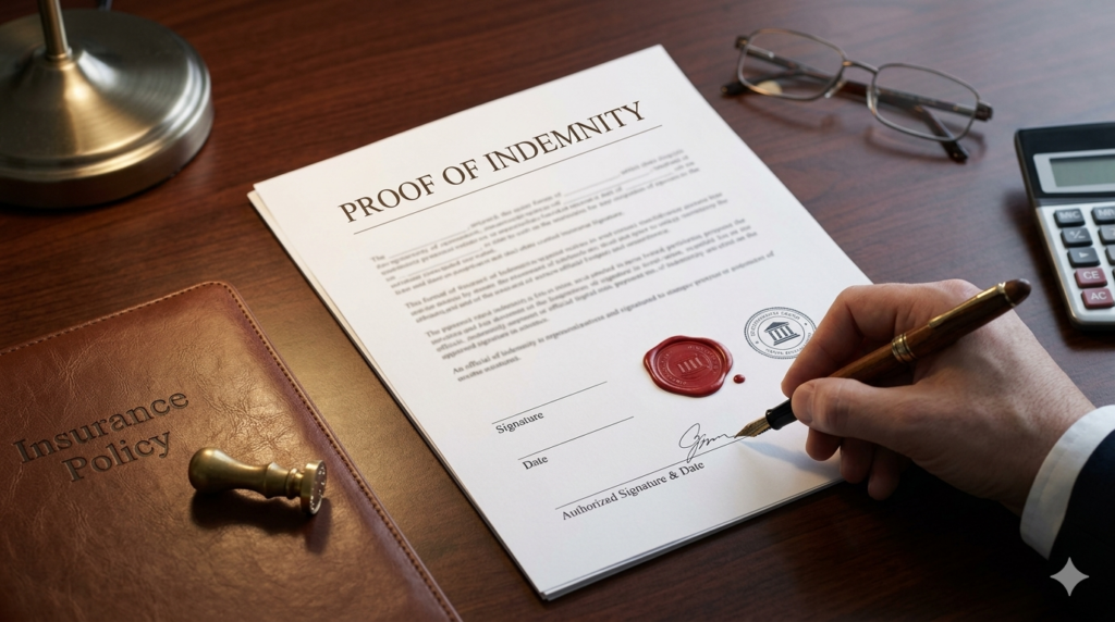 What is proof of indemnity